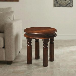 View Indian sheesham round side table View Indian sheesham round side table