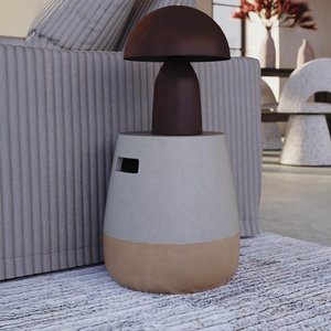 View Taiko round side table - grey and gold ombre