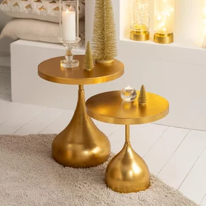 View Drop accent table - round - set of 2 - gold - metal View Drop accent table - round - set of 2 - gold - metal