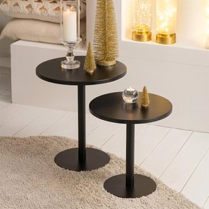 View Side table - round - set of 2 - black - metal View Side table - round - set of 2 - black - metal