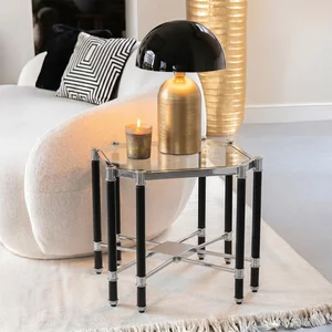 View Allessi end table - clear glass and chrome - octagonal