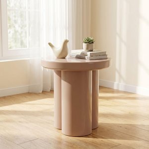 View Brix noa side table - round - vintage pink - metal