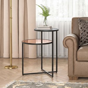 View Cercle side table - 2 tier - round - smoked mirror View Cercle side table - 2 tier - round - smoked mirror