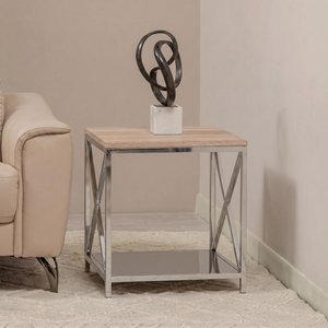 View Chiswick side table - square - oak wood and metal