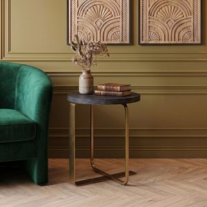 View Lena side table - round - black oak View Lena side table - round - black oak