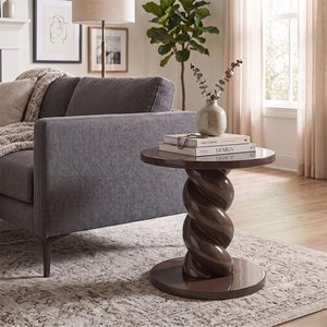View Celeste end table - round - chestnut - polyresin View Celeste end table - round - chestnut - polyresin