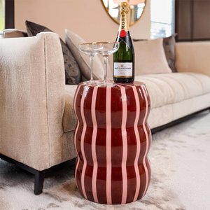 View Yalou end table - round - red and pink - metal View Yalou end table - round - red and pink - metal