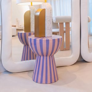 View Valeria pink and purple round end table View Valeria pink and purple round end table