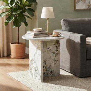 View Aura side table - round - pandora - marble effect