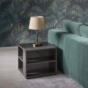 View Heritage lamp table - square - dark velvet birch high gloss