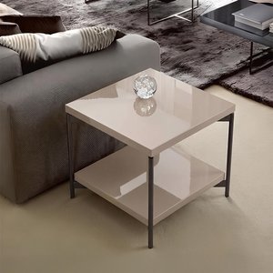 View Claire lamp table - square - pearl line eco veneer high gloss and black