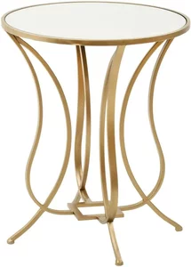 View Apex round end table - gold metal and clear glass View Apex round end table - gold metal and clear glass