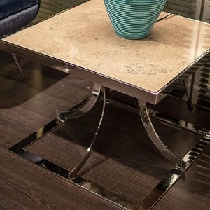 View Aurora lamp table - marble with stainless steel base - variation available