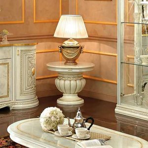 View Leonardo italian lamp table - ivory gloss and gold