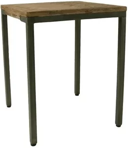 View Capri lamp table - square - mango wood - brushed gunmetal base View Capri lamp table - square - mango wood - brushed gunmetal base