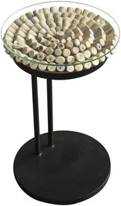 View Driftwood sofa table round - 60cm - glass top View Driftwood sofa table round - 60cm - glass top