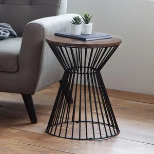 View Jersey lamp table - round - walnut View Jersey lamp table - round - walnut