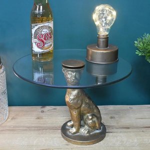View Leopard base side table - round - set of 2 - glass/metal View Leopard base side table - round - set of 2 - glass/metal