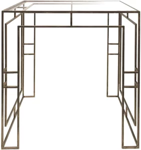 View Laurant metal and glass side table - antique gold