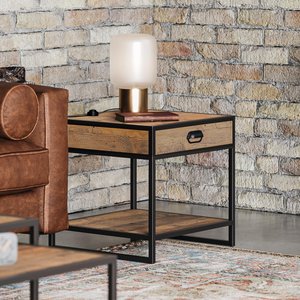 View Ooki reclaimed wood side table - 1 drawer
