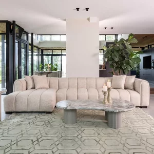 View Novaro sofa - cream - chaise - fabric - lhf