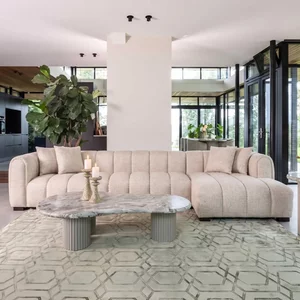View Novaro sofa - cream - chaise - fabric - rhf