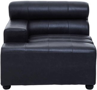 View King sofa - distressed slate grey leather - rhf