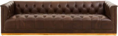 View King sofa - 3 seater - brown tufted leather - mexico