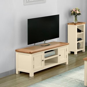 View Lundy tv unit - large - 120cm - ivory painted