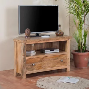 View Odisha tv unit - corner - 100cm - solid mango wood View Odisha tv unit - corner - 100cm - solid mango wood