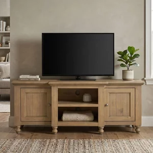 View Chateau tv unit - 2 door - large - natural - rustic pine