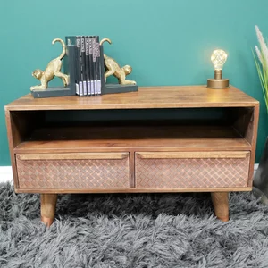 View Tv unit - mango wood - 2 drawer View Tv unit - mango wood - 2 drawer