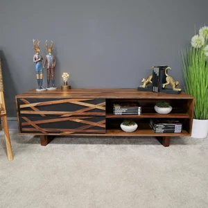 View Tv unit - sheesham wood - storage View Tv unit - sheesham wood - storage