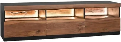 View Niarada tv unit - acacia wood - 3 drawer - large - 180cm