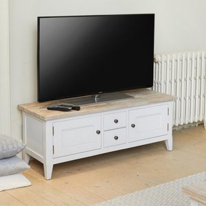 View Signature grey painted tv stand - 2 door - 2 drawer