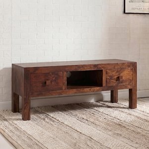 View Dakota tv unit - 145cm - dark mango wood View Dakota tv unit - 145cm - dark mango wood