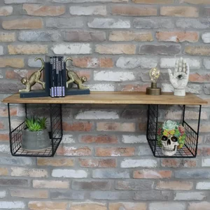 View Industrial wall unit - mango wood and metal View Industrial wall unit - mango wood and metal