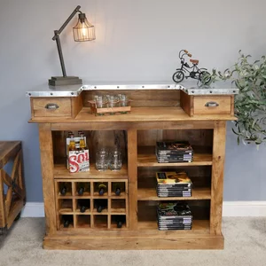 View Bar counter - mango wood - 2 drawer