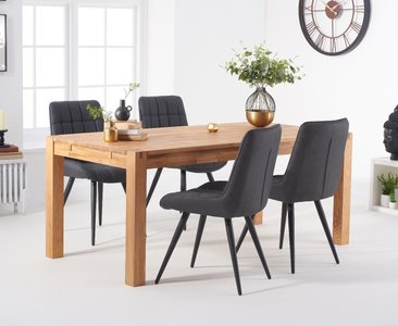 View Thetford 150cm oak dining table with 4 grey larson chairs View Thetford 150cm oak dining table with 4 grey larson chairs