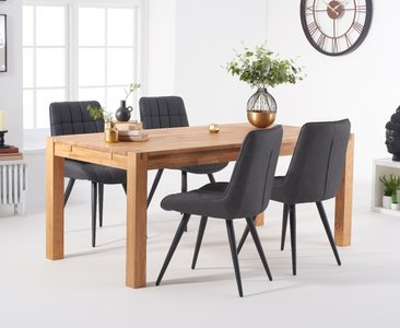 View Thetford 180cm oak table with 6 grey larson chairs View Thetford 180cm oak table with 6 grey larson chairs