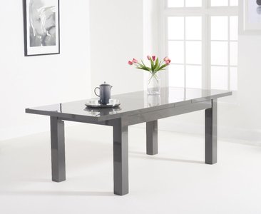 View Extending seattle 160cm dark grey high gloss dining table View Extending seattle 160cm dark grey high gloss dining table