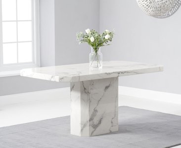View Belle 160cm marble white dining table View Belle 160cm marble white dining table