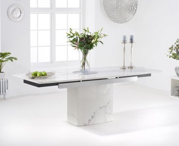 View Extending savona 160cm white ceramic dining table View Extending savona 160cm white ceramic dining table