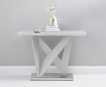 View Marcella light grey marble effect high gloss console table View Marcella light grey marble effect high gloss console table
