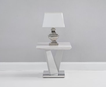 View Marcella light grey marble effect high gloss side table View Marcella light grey marble effect high gloss side table