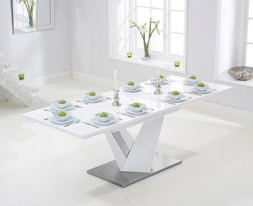 View Extending santino 160cm white high gloss dining table View Extending santino 160cm white high gloss dining table