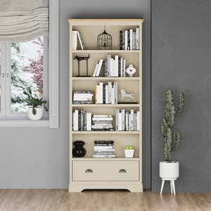 View Madley oak and cream painted tall bookcase View Madley oak and cream painted tall bookcase