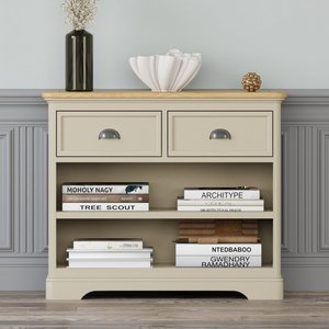 View Madley oak and cream painted storage console table View Madley oak and cream painted storage console table