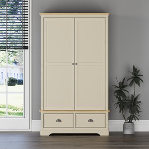 View Madley oak and cream painted double wardrobe View Madley oak and cream painted double wardrobe