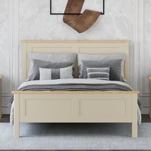 View Madley oak and cream painted kingsize bed View Madley oak and cream painted kingsize bed